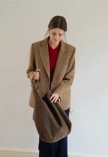 Classic Brown Tweed Blazer