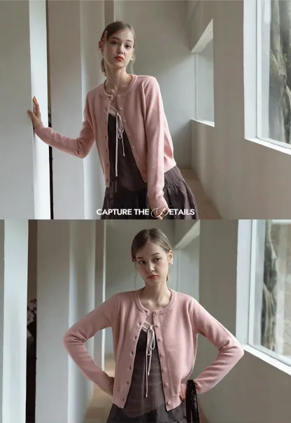 Womens Knit Button Down Cardigan Sweater