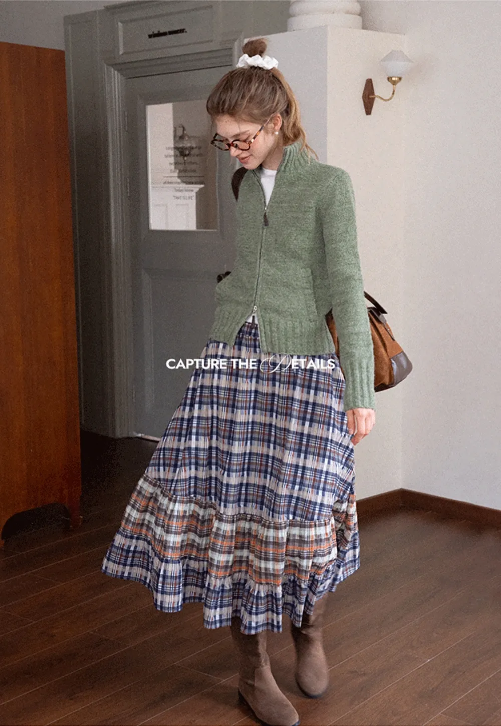 Women’s High Neck Zip Up Knit Cardigan