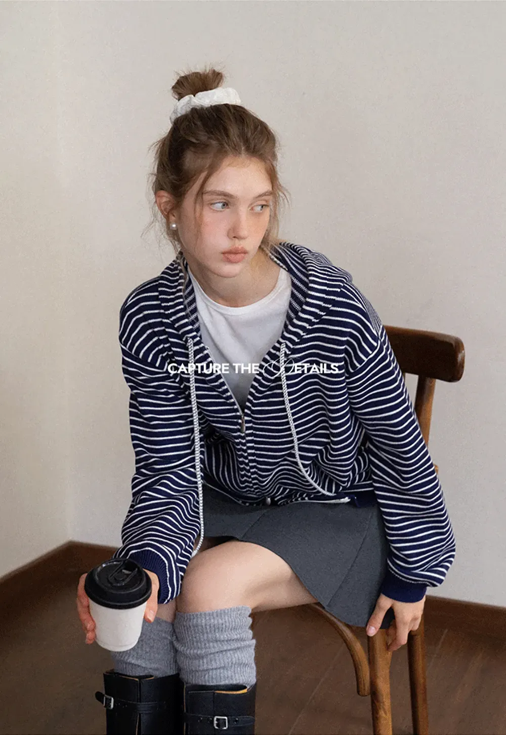 Striped Zip Up Hoodie