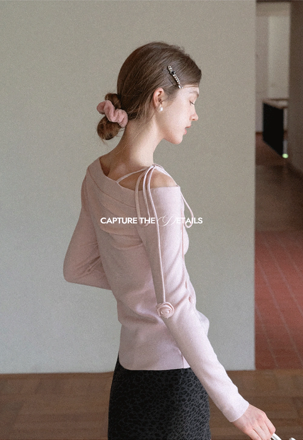 Womens Asymmetric Shoulder Long Sleeve Top