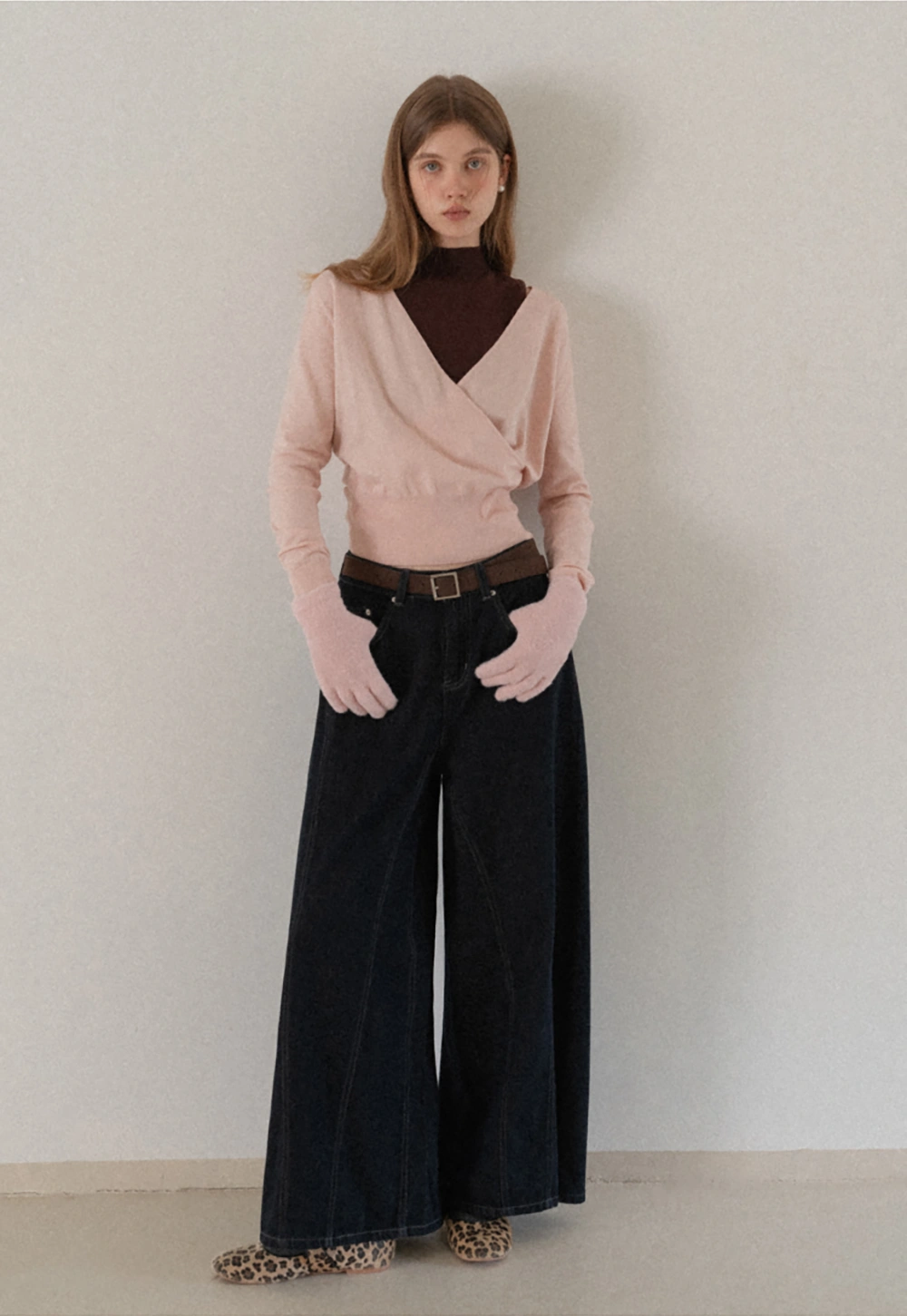 Solid Color Thick Knitted Finger Gloves