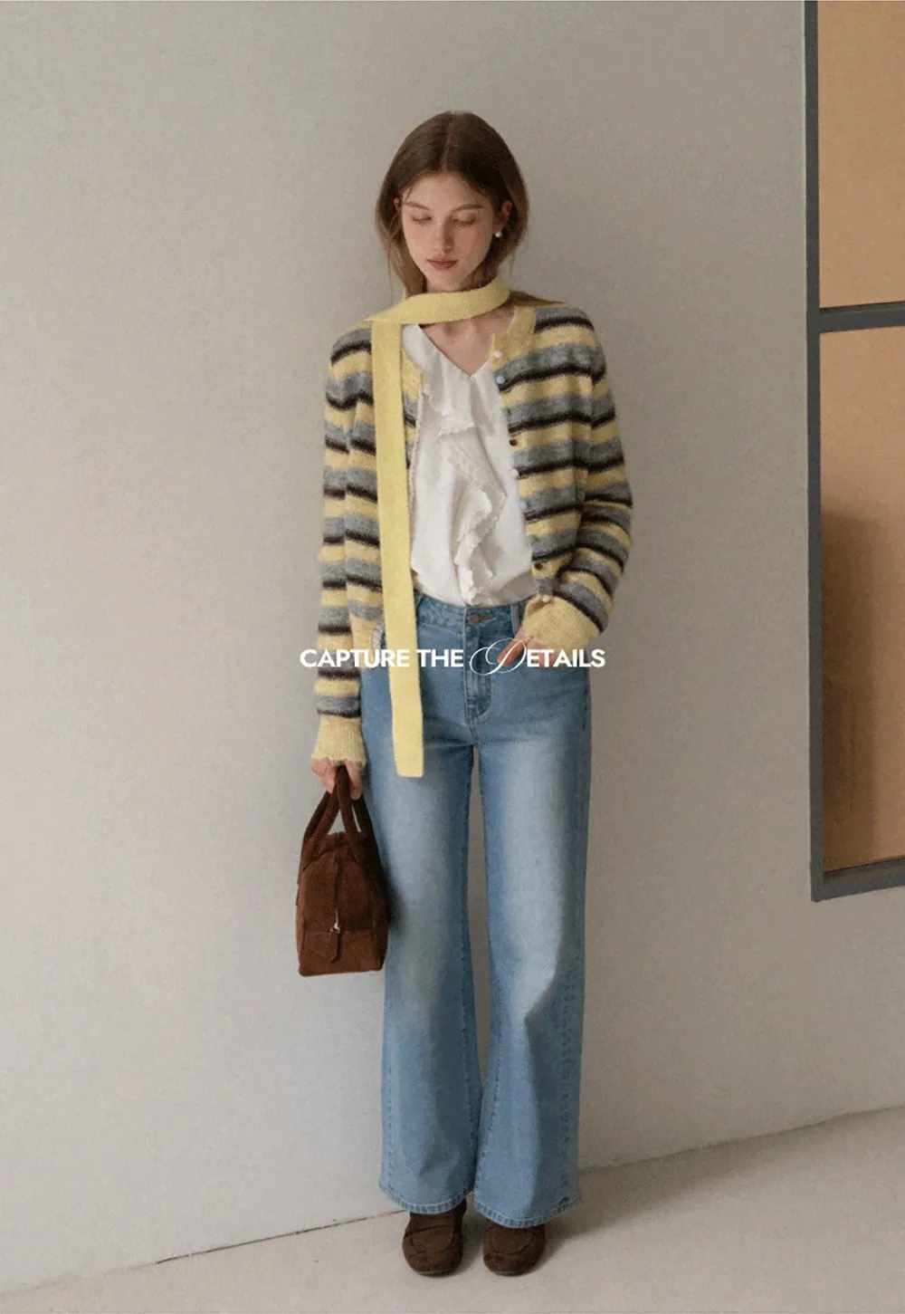 Vintage Striped Knit Cardigan for Women Casual