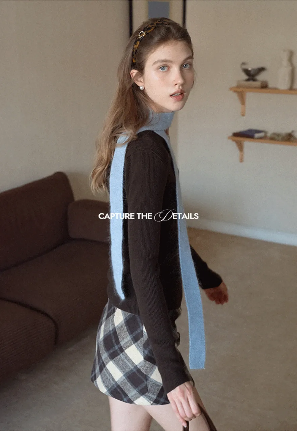 Womens Ribbed Long Sleeve V-Neck Button Top