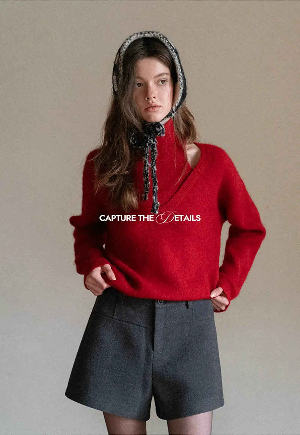 Cut-Out Layered Turtleneck Sweater