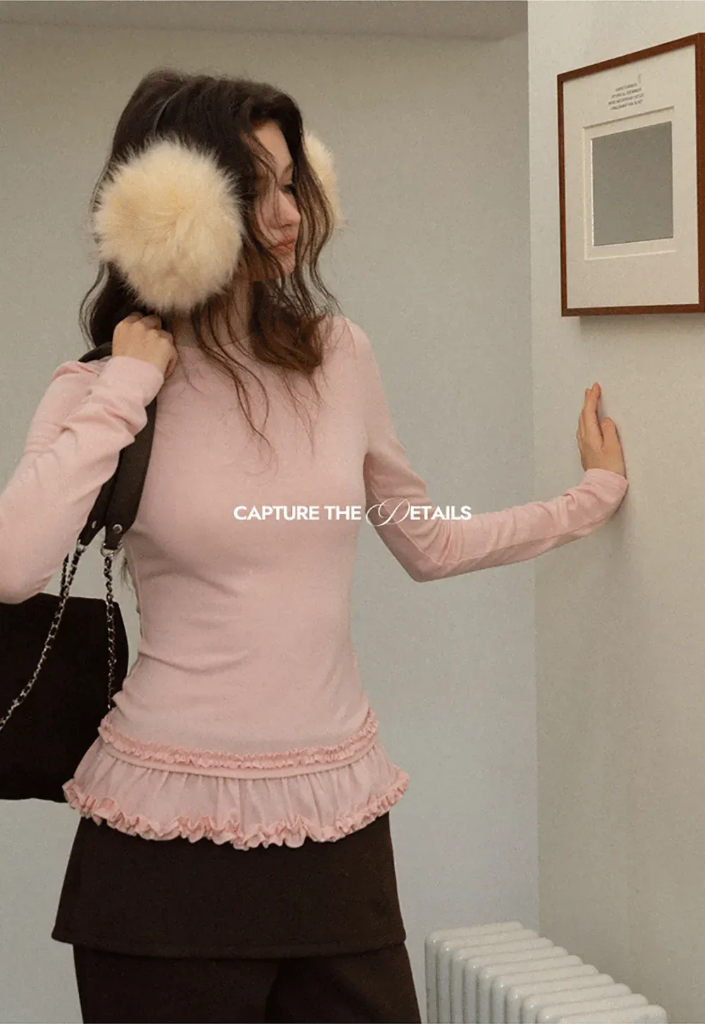 Ruffled Hem Long-Sleeve Tee