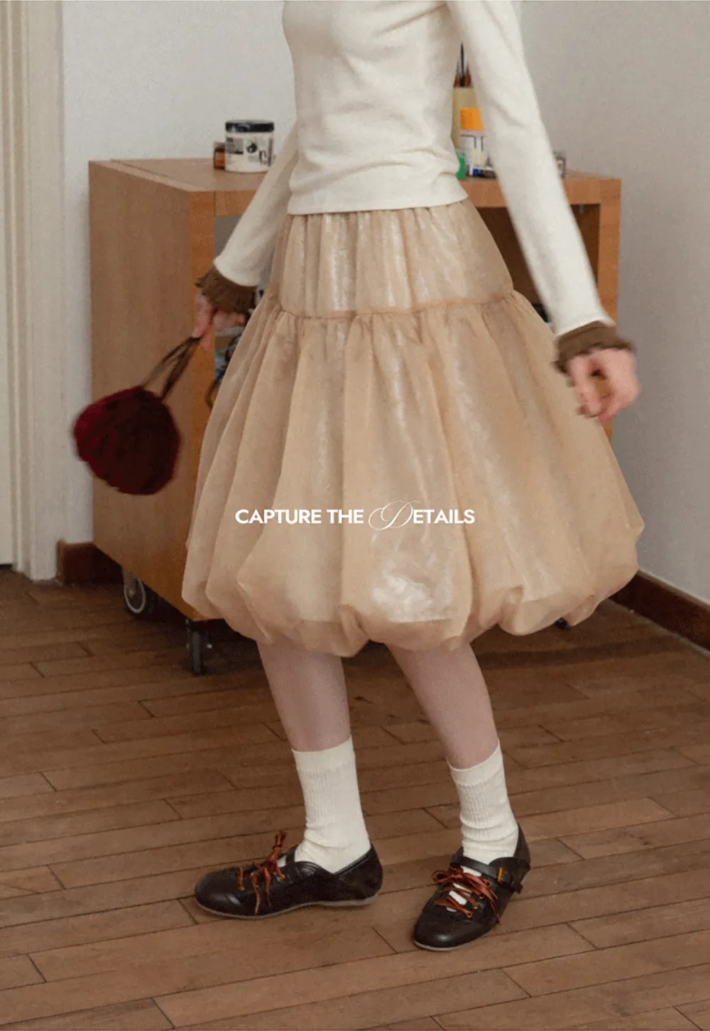 Bubble Hem Organza Skirt