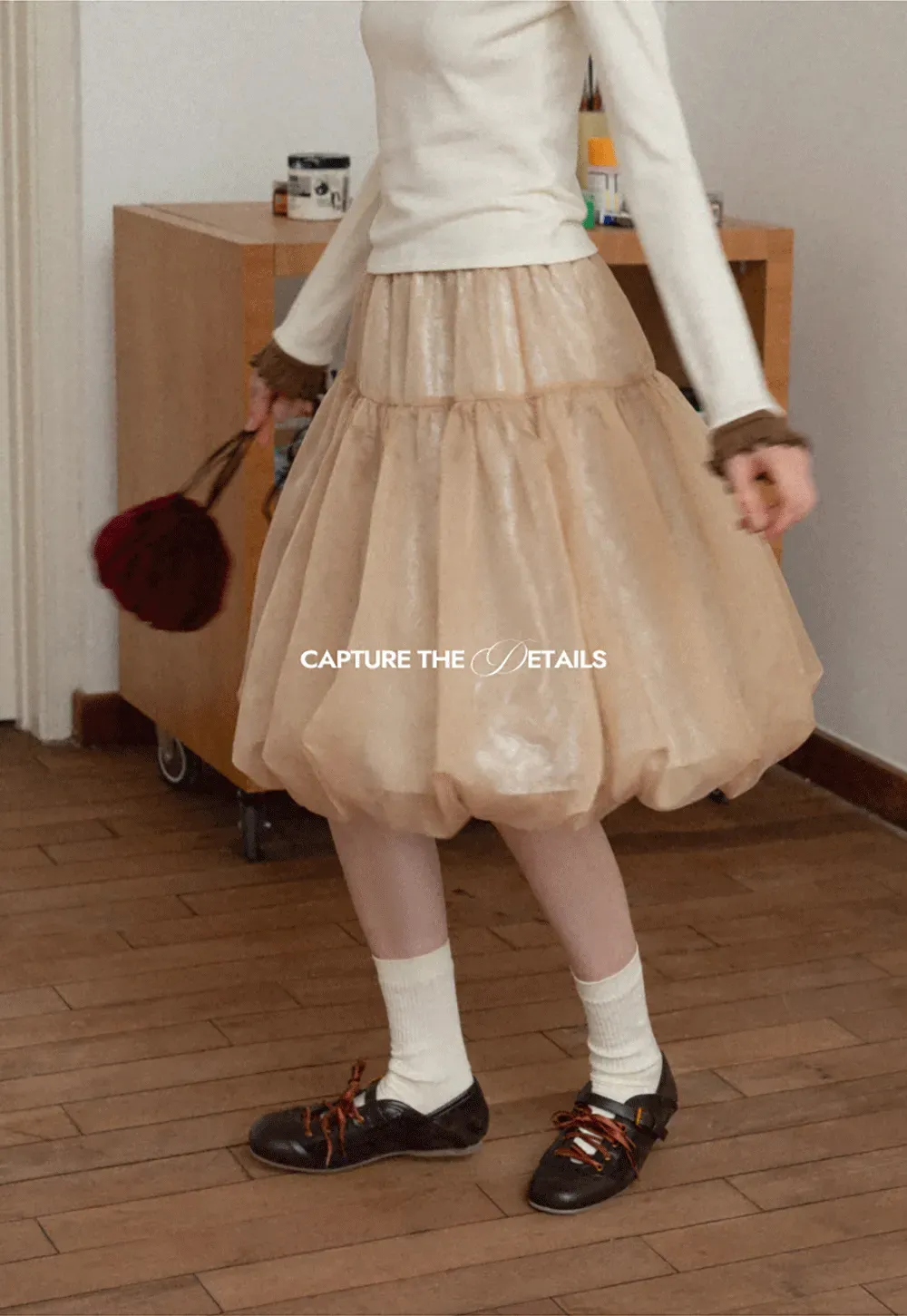 Bubble Hem Organza Skirt