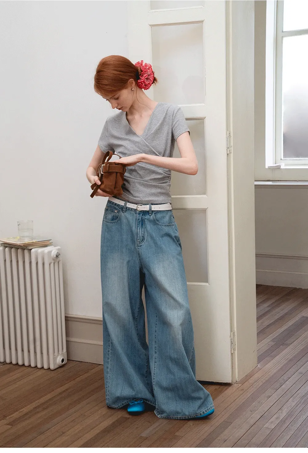 Women's Wrap V-Neck Short Sleeve T-Shirt