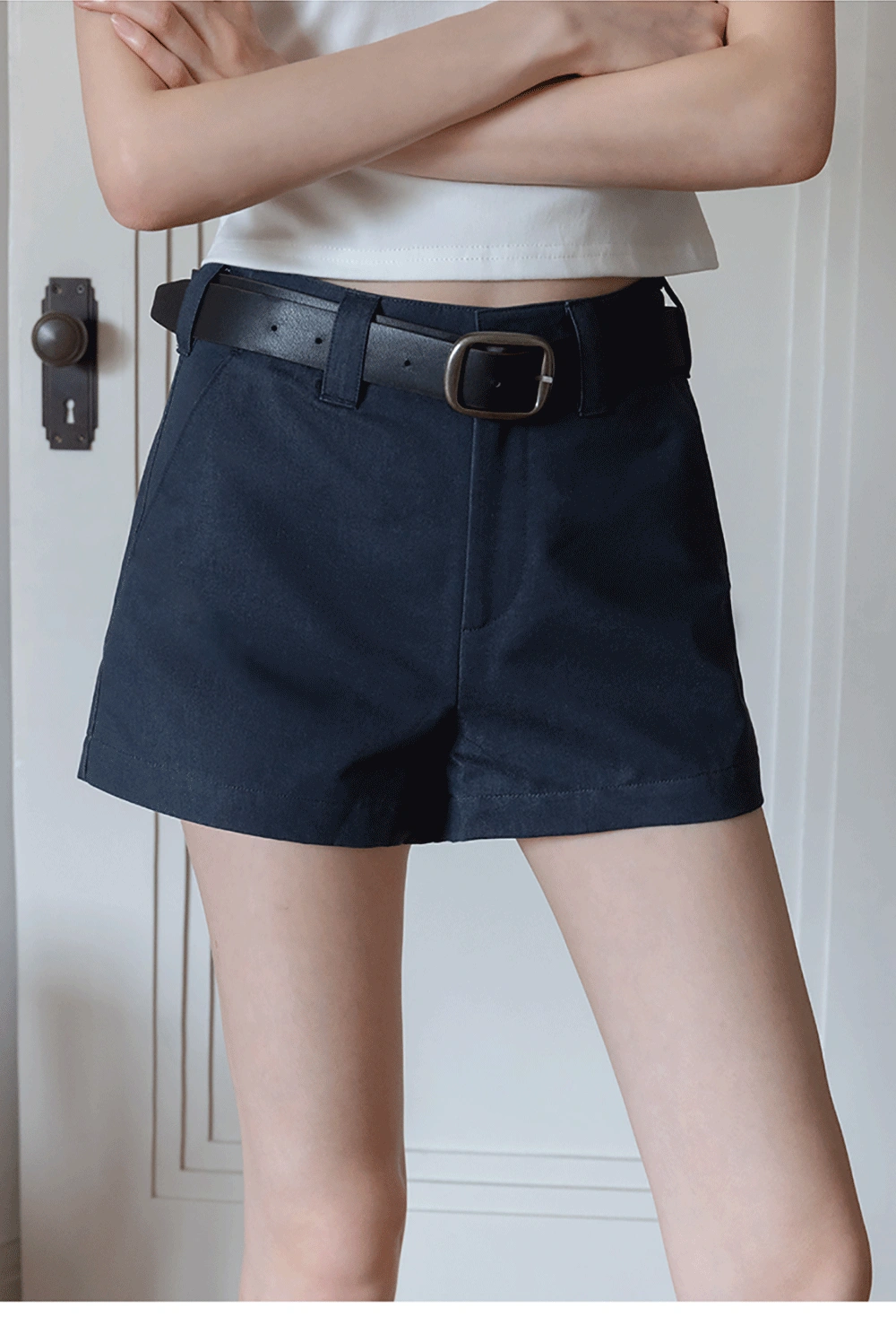 Women’s High Waist Belted Shorts