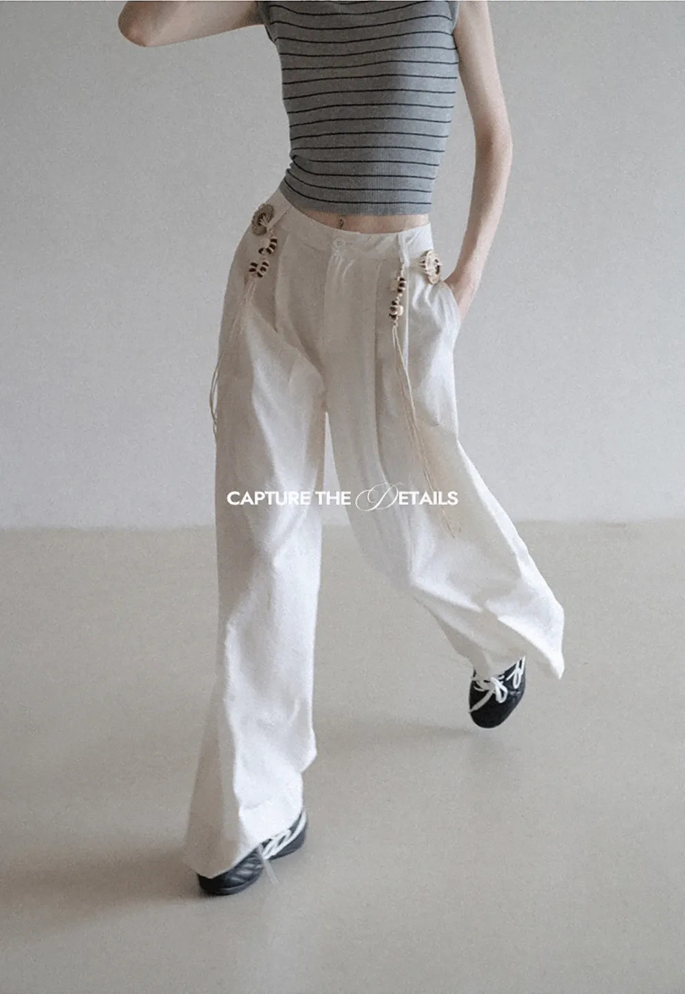 Boho Shell Tassel Wide Leg Pants