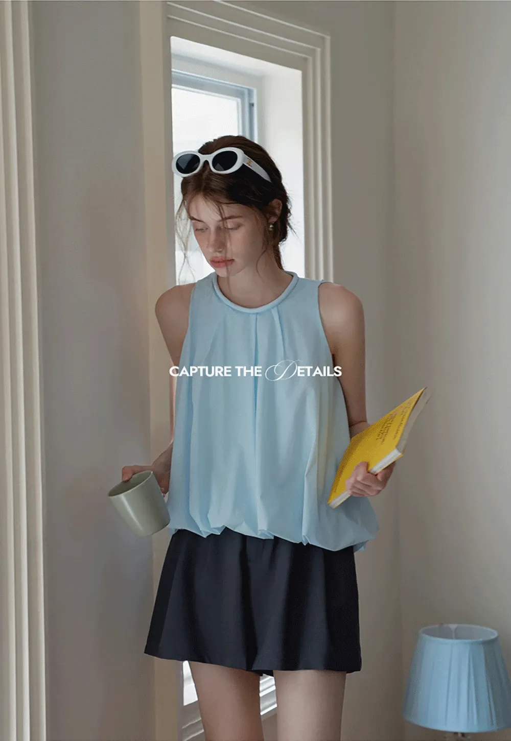 Sleeveless Balloon Hem Top