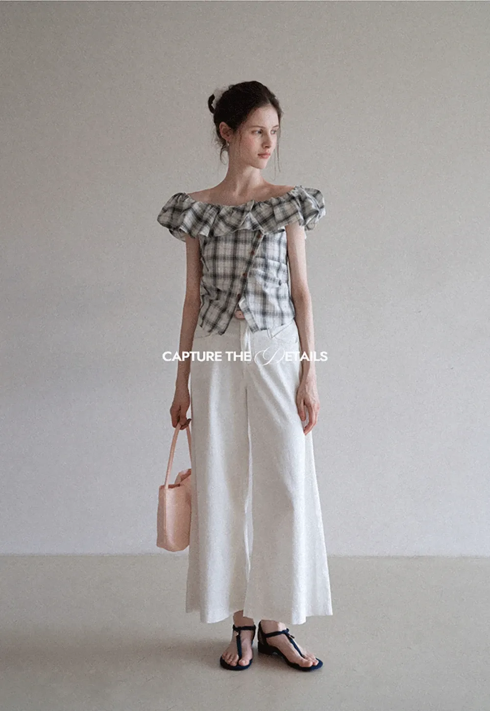 Off-Shoulder Plaid Ruffle Top