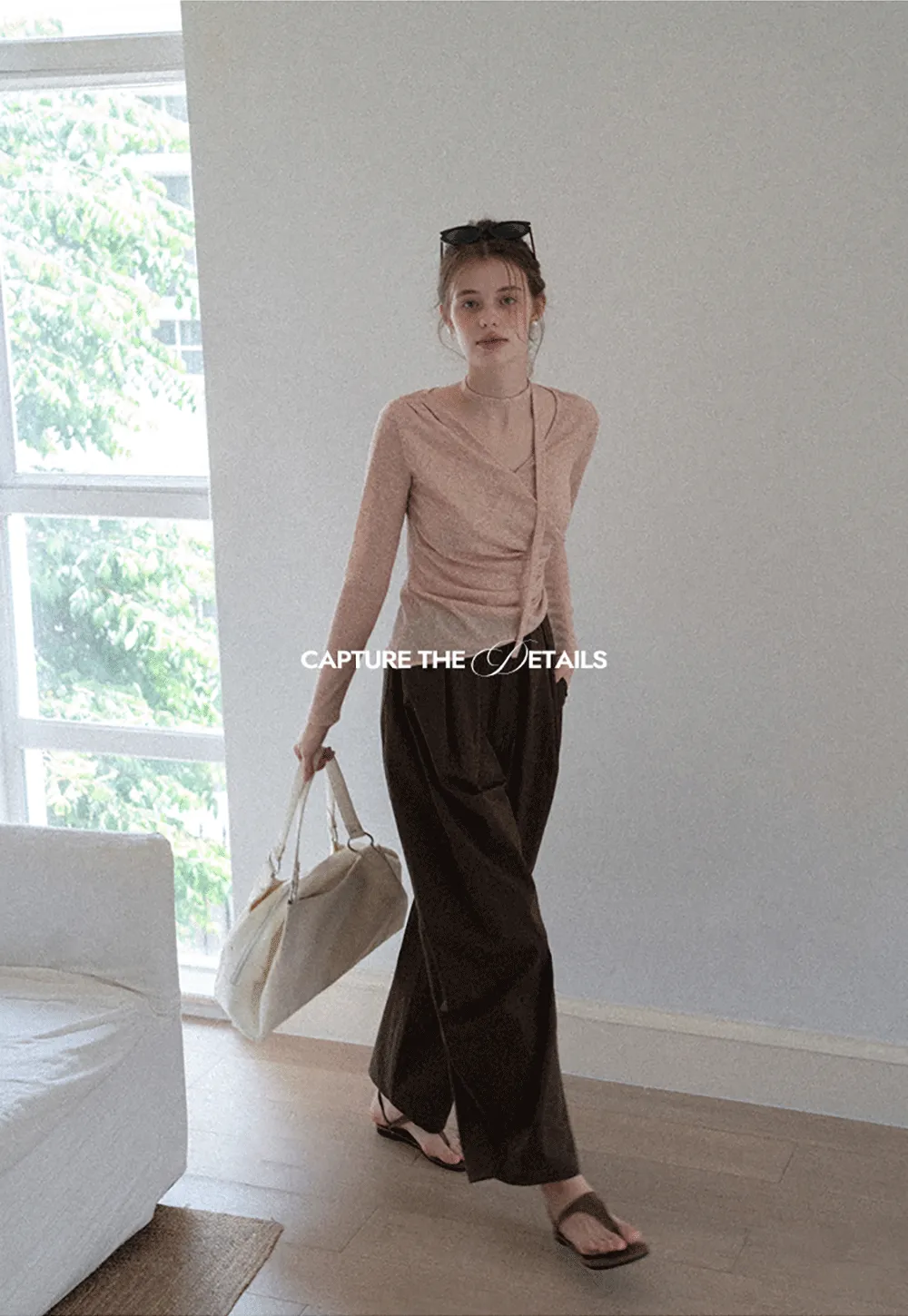 Women's High Waist Pleated Wide Leg Trousers