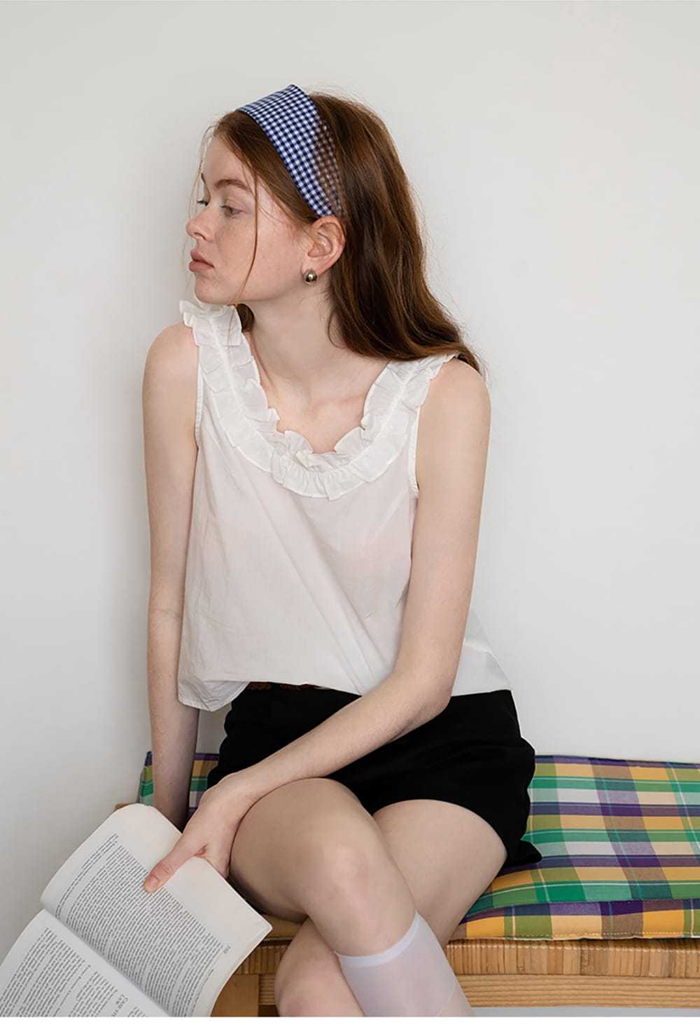 Fashionable and versatile solid color plaid wide headband