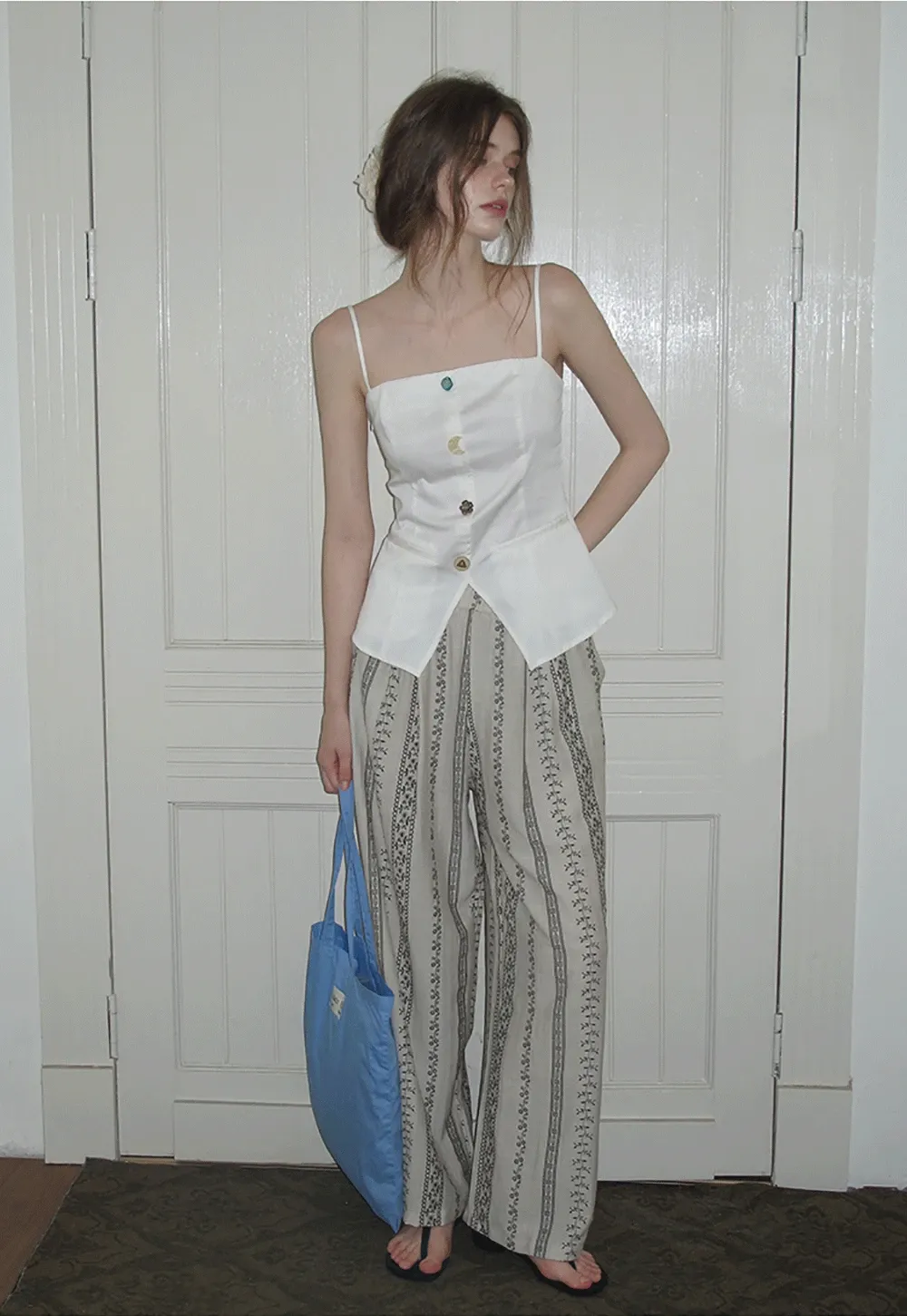 Chic Camisole Vest with Mixed Buttons