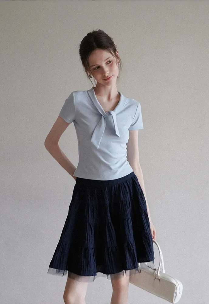 Women’s Tiered Crinkle Mini Skirt