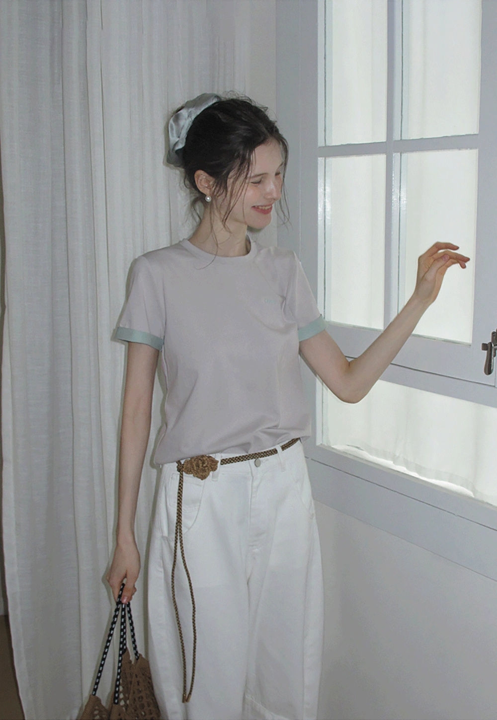 Women's Contrast Trim Crewneck T-Shirt