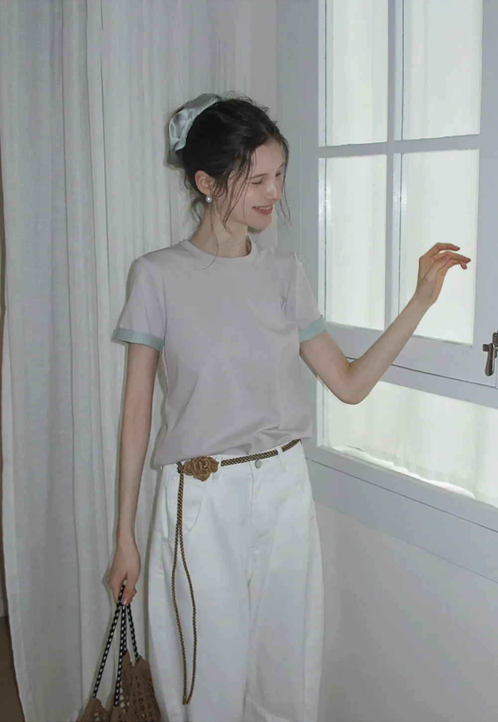 Women's Contrast Trim Crewneck T-Shirt