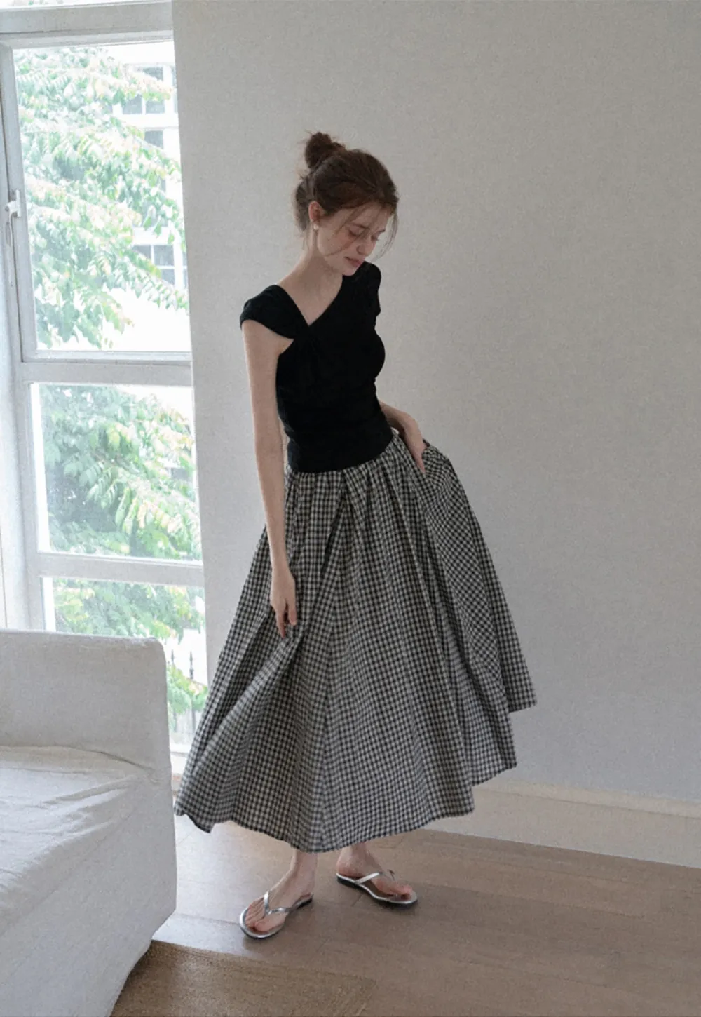 Asymmetric Bow Shoulder Top