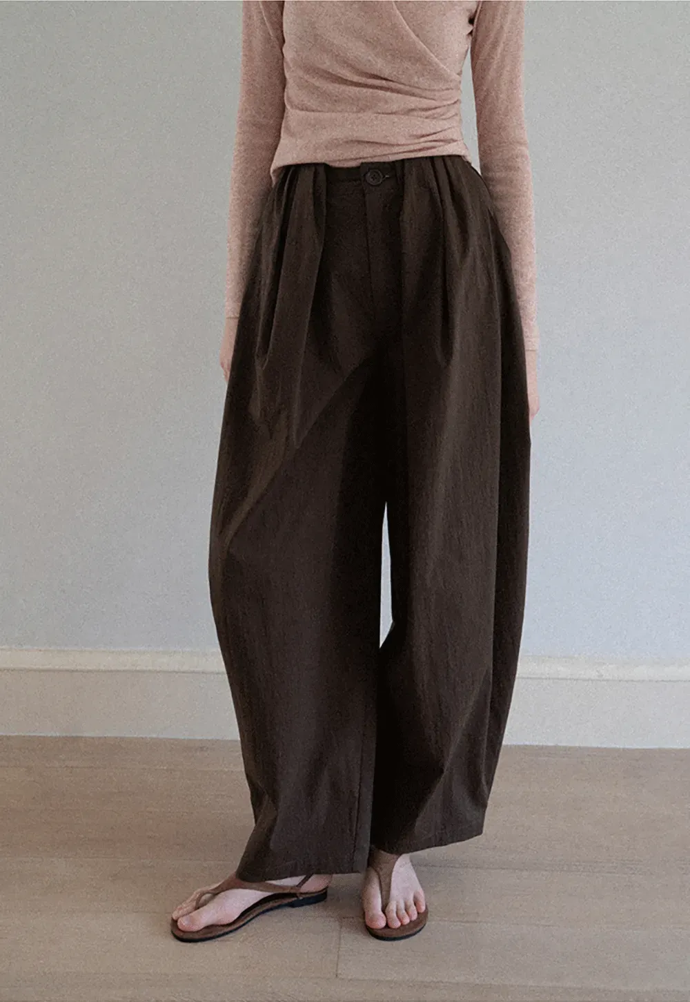 Women's High Waist Pleated Wide Leg Trousers
