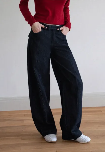 Women Wide‑Leg Denim Pants