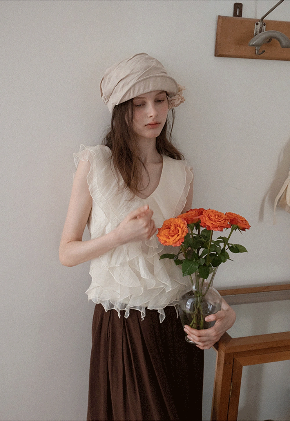 Women's Ruffle Layer Sleeveless Tank Top