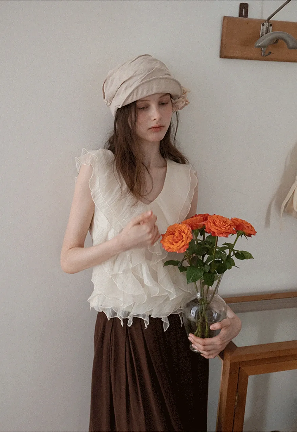 Women's Ruffle Layer Sleeveless Tank Top