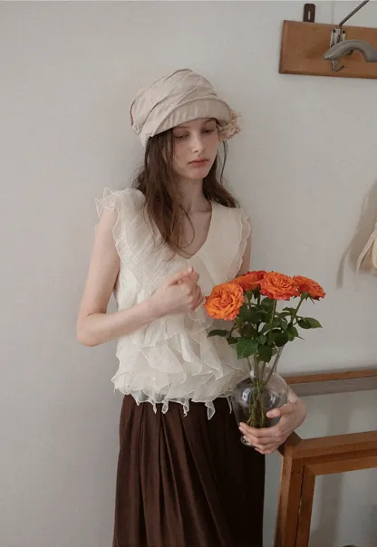 Women's Ruffle Layer Sleeveless Tank Top