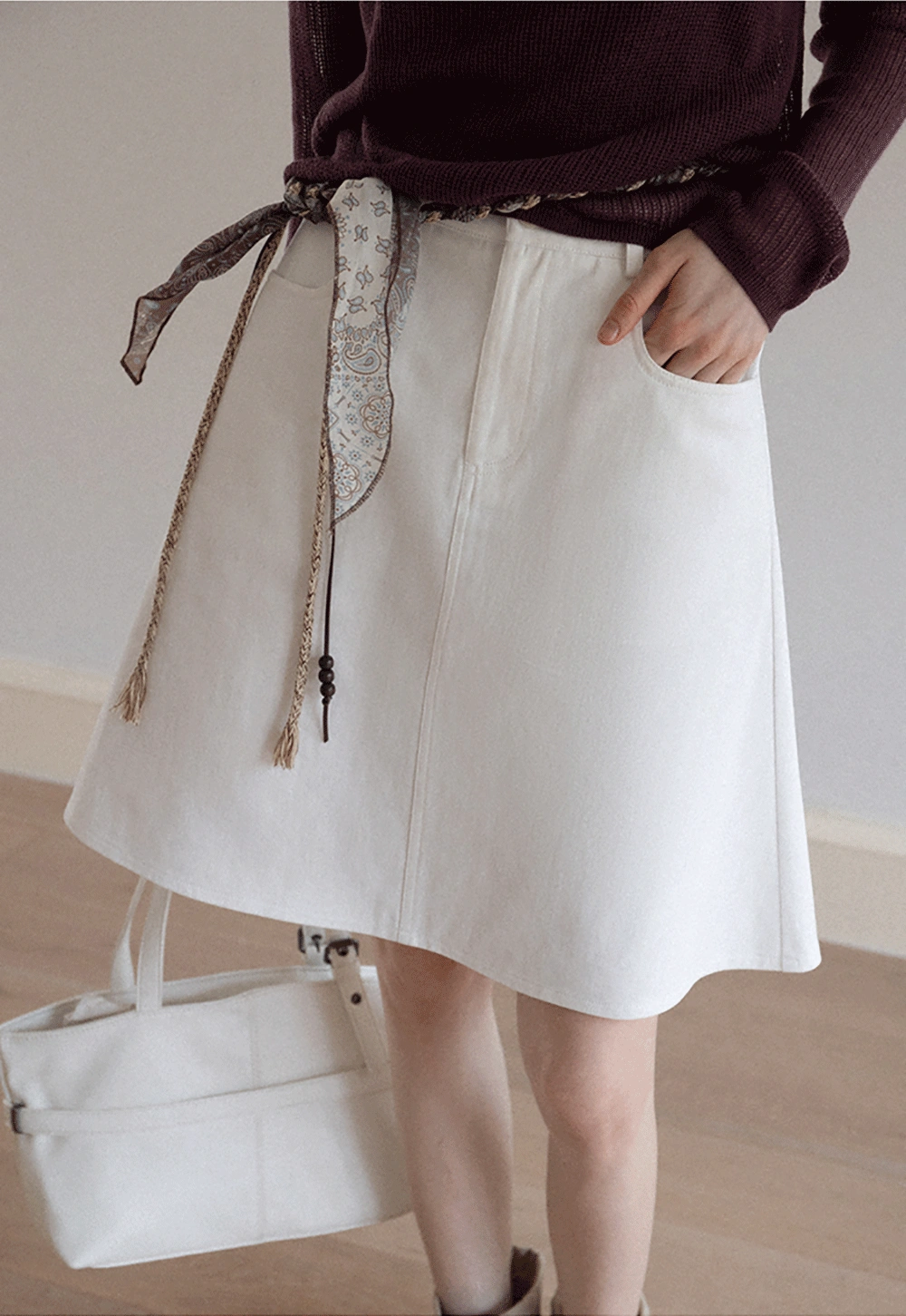 Women's A-Line Mini Skirt with Pockets