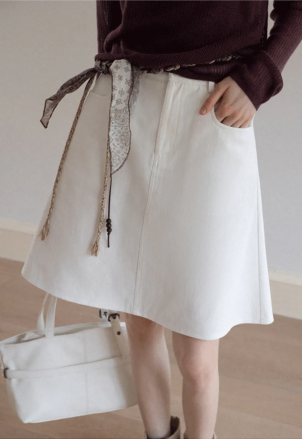 Women's A-Line Mini Skirt with Pockets