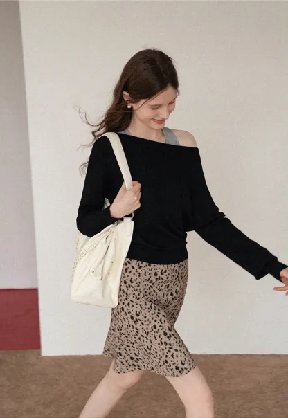 Women's Leopard-Print A-Line Mini Skirt