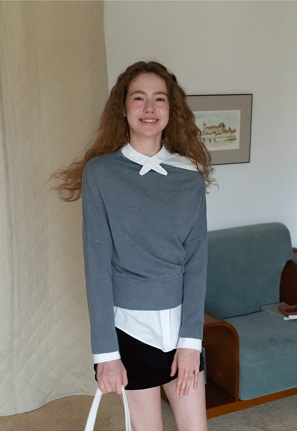 Casual One Shoulder Pullover Long Sleeve Top for Women