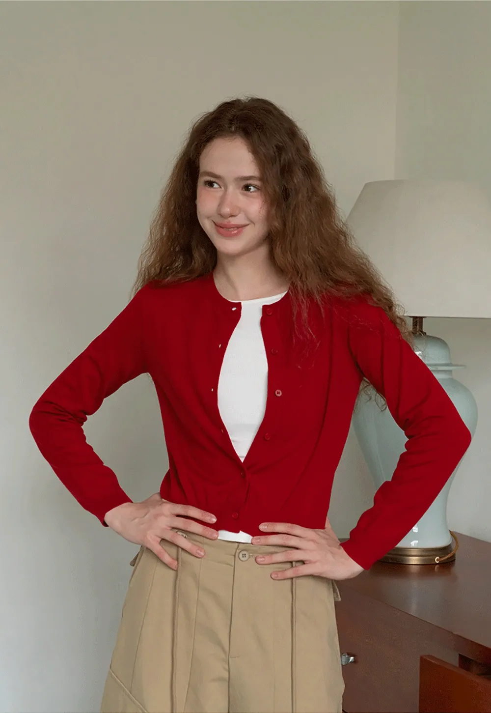 Womens Knit Button Down Cardigan