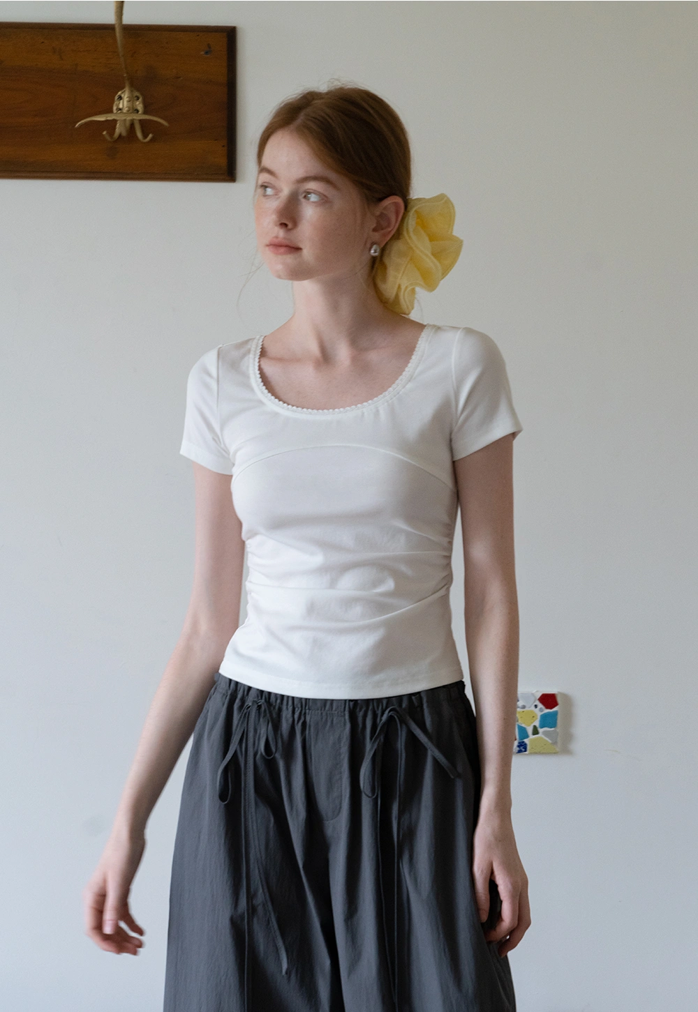 Women's Slim Fit Lace Trim T-Shirt
