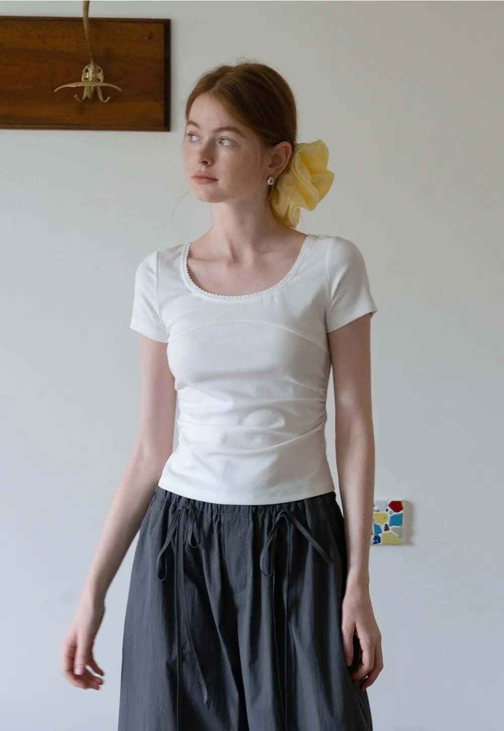 Women's Slim Fit Lace Trim T-Shirt