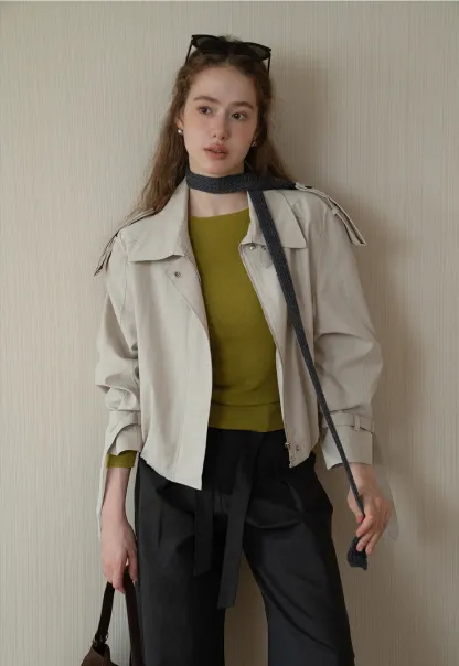 Womens Long Sleeve Knit Shirt with Tie Detail