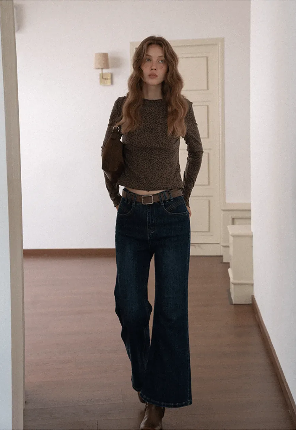 Leopard Print Long Sleeve Top