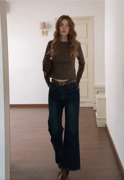 Leopard Print Long Sleeve Top