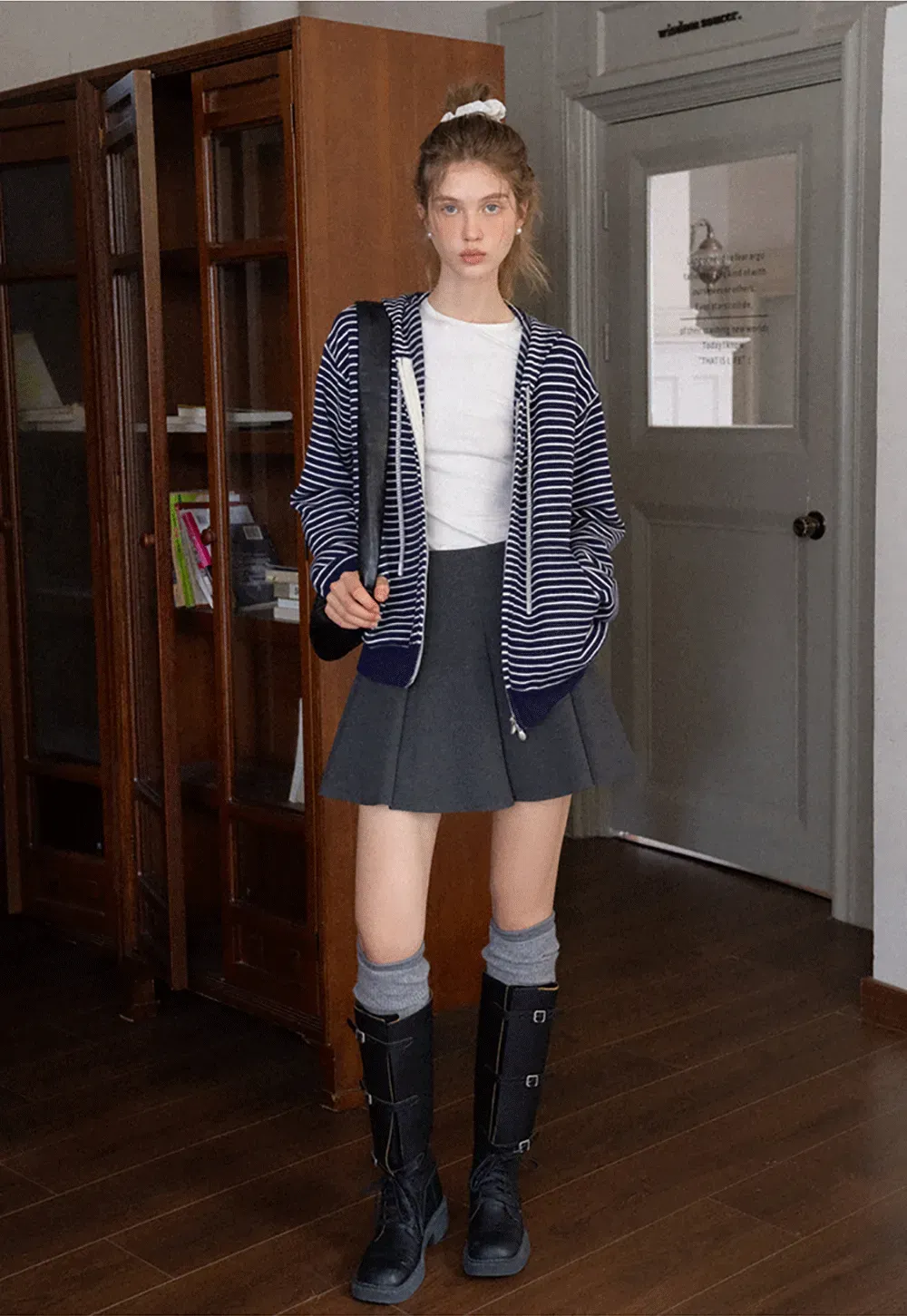 Striped Zip Up Hoodie