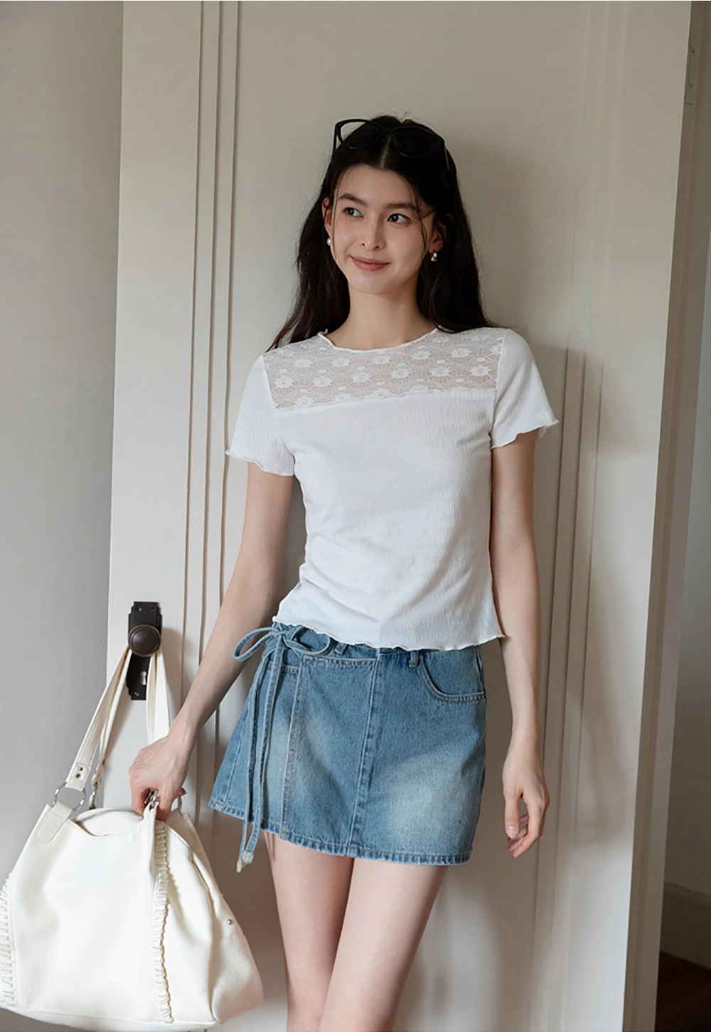 Women's Asymmetrical Denim Skort