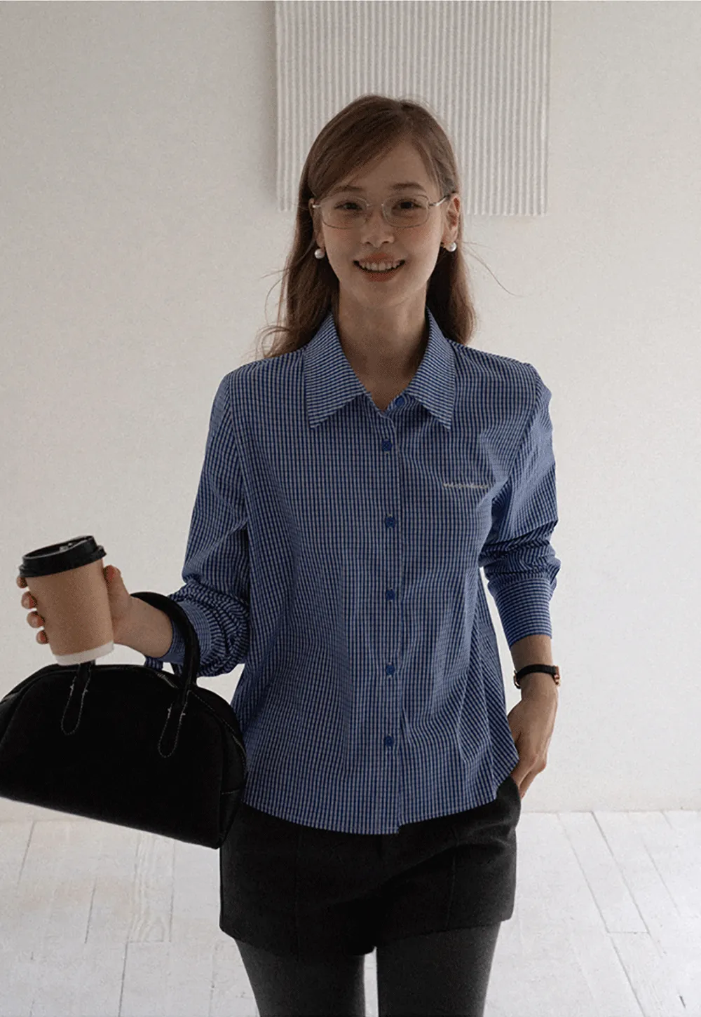 Blue Check Button Up Shirt