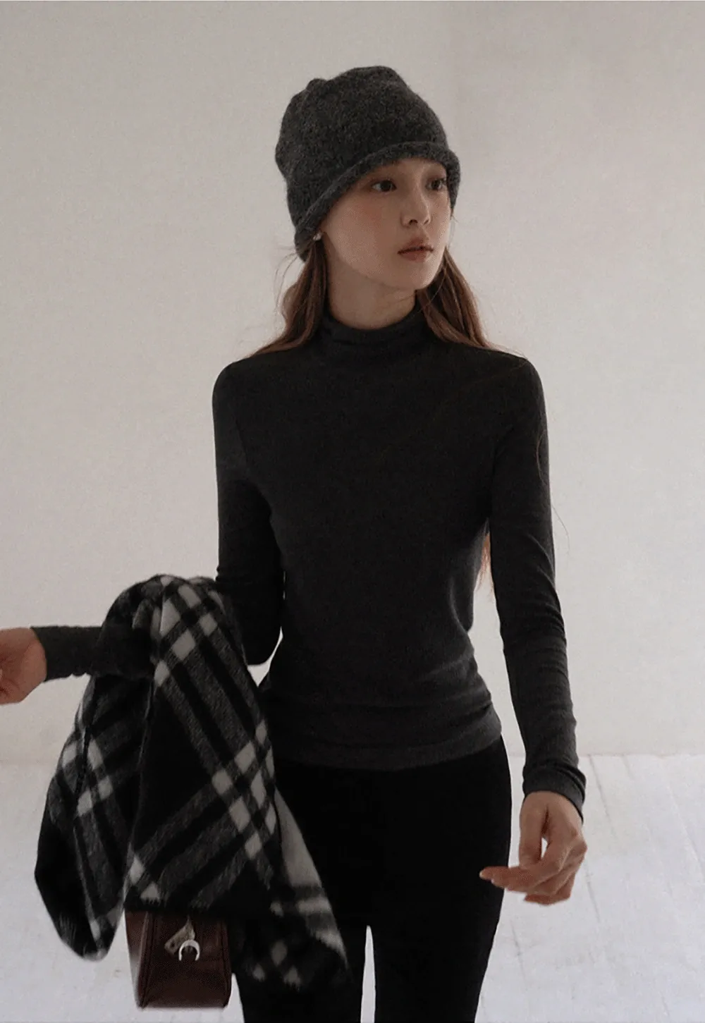 Women Soft Knit Turtleneck Slim Fit Shirt