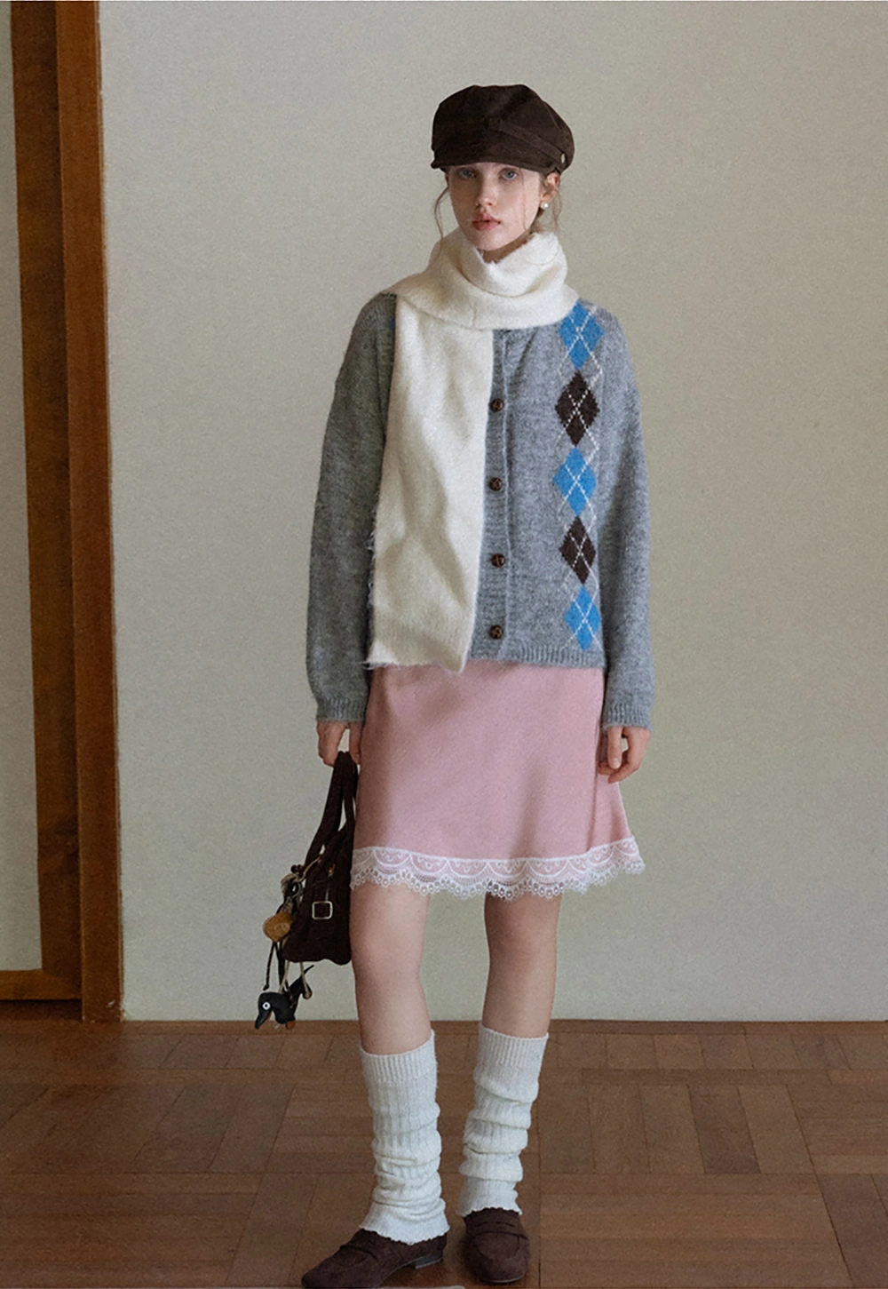 Argyle Knit Cardigan