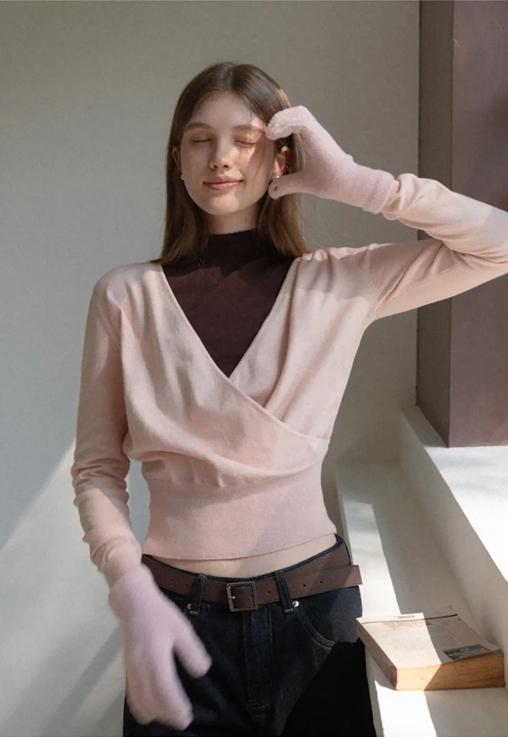 Solid Color Thick Knitted Finger Gloves