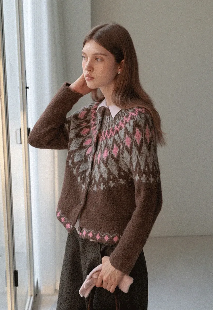 Vintage Fair Isle Knit Cardigan