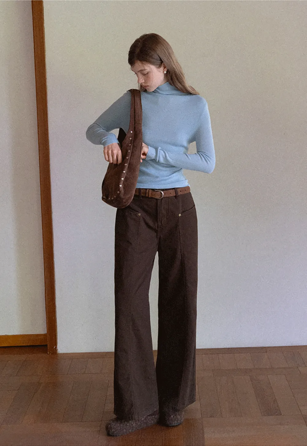 Ribbed Turtleneck Top