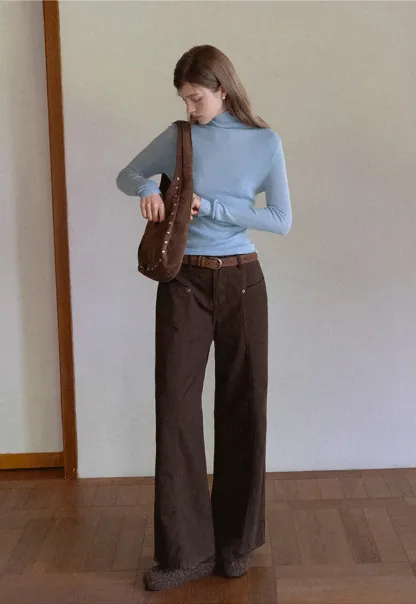 Ribbed Turtleneck Top