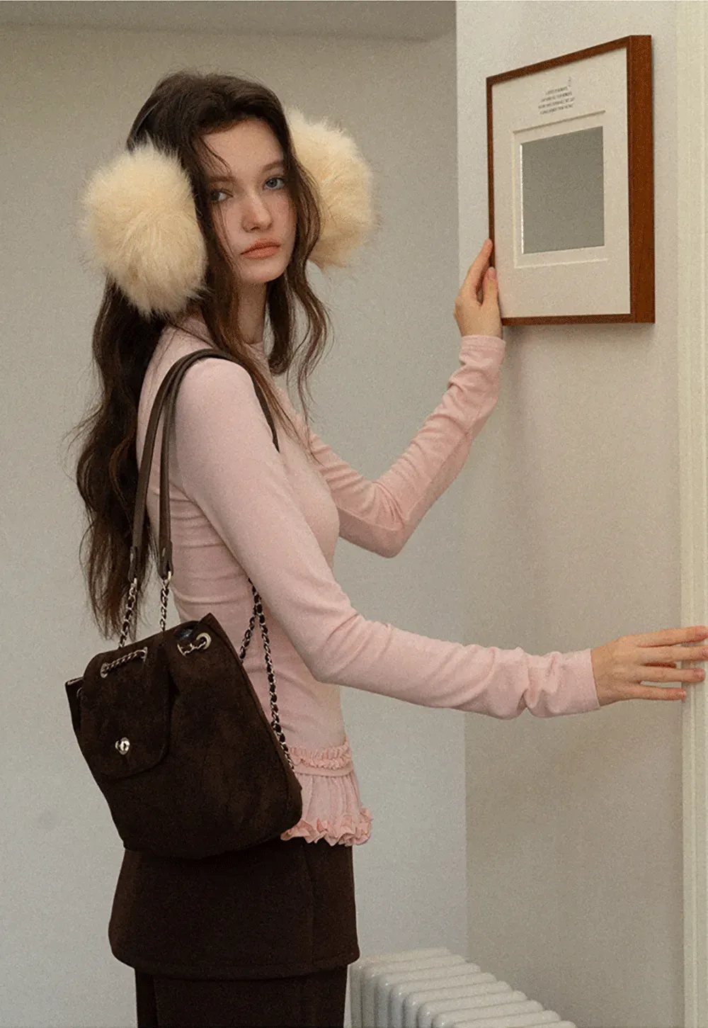 Ruffled Hem Long-Sleeve Tee