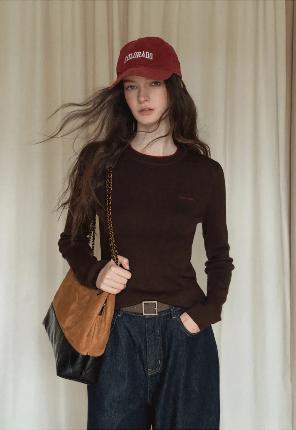 Wide-Leg Dark Wash Jeans